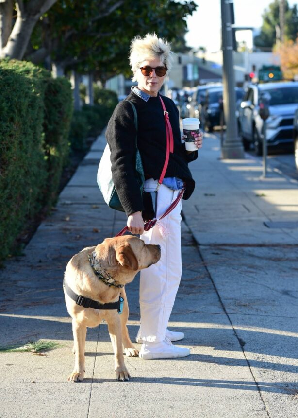 Selma Blair - Seen with her service dog at Alfred Coffee in Studio City