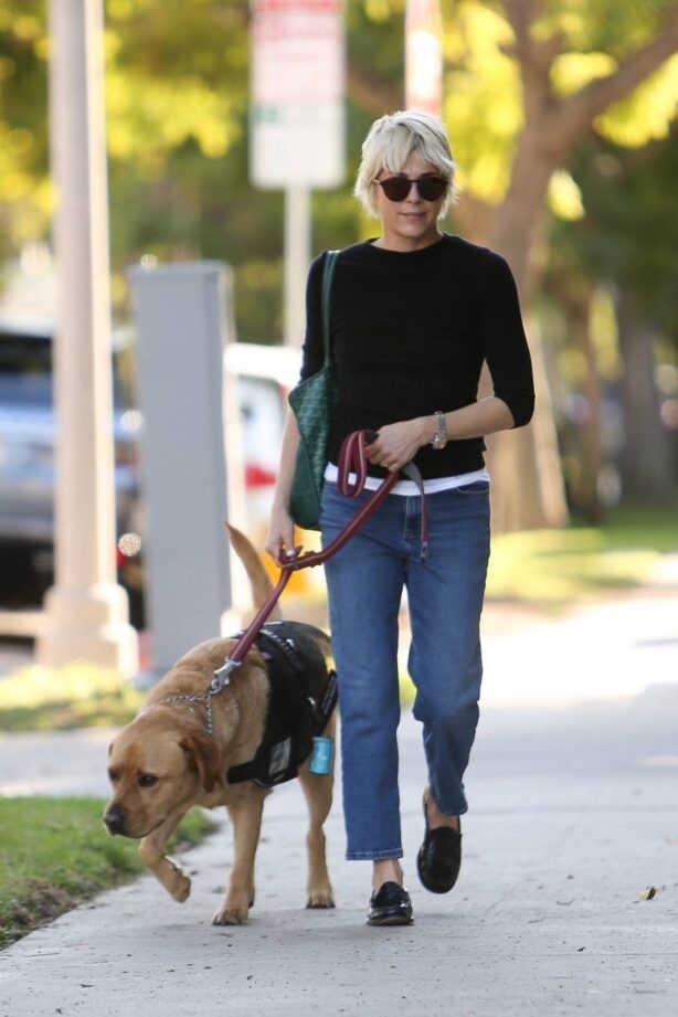 Selma Blair - With her dog arriving at Chris McMillan hair salon in Beverly Hills