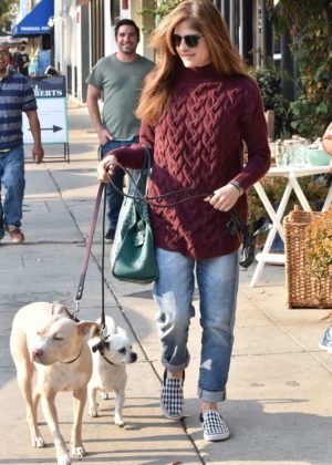 Selma Blair with her dogs out in Studio City