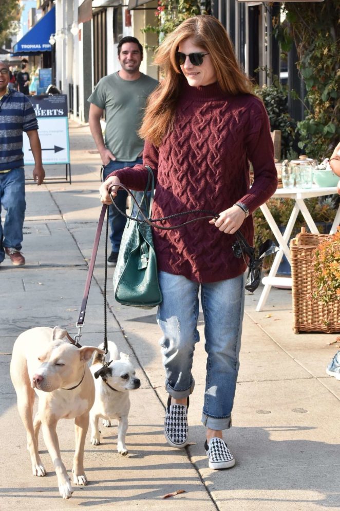 Selma Blair with her dogs out in Studio City