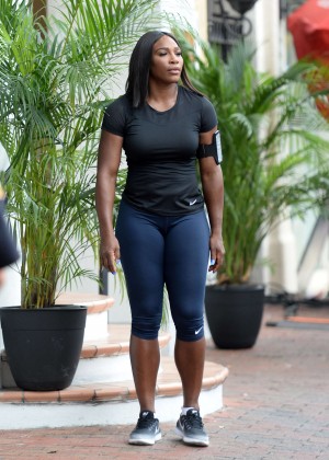 Serena Williams - Filming a commercial for Chase Bank in Coral Gables
