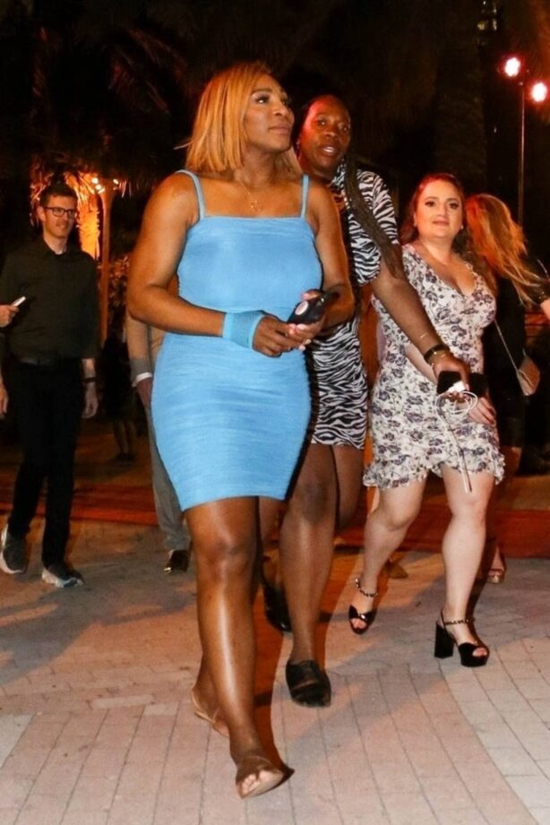 Serena Williams- With Venus Williams Arriving at Carbone Beach in Miami Beach