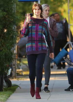 Shailene Woodley - Filming the upcoming Drake Doremus movie in LA