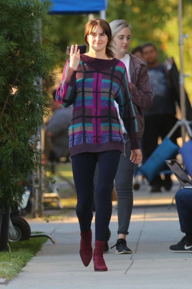 Shailene Woodley - Filming the upcoming Drake Doremus movie in LA