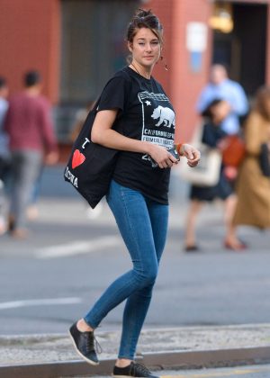 Shailene Woodley in Skinny Jeans Out in New York