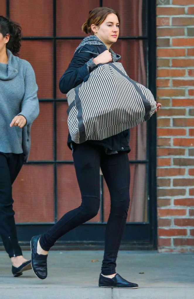 Shailene Woodley in Tights Out in NYC