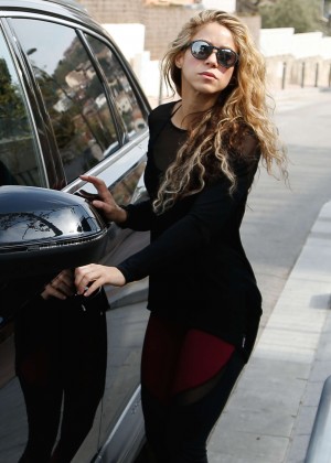 Shakira in Tights out in Barcelona