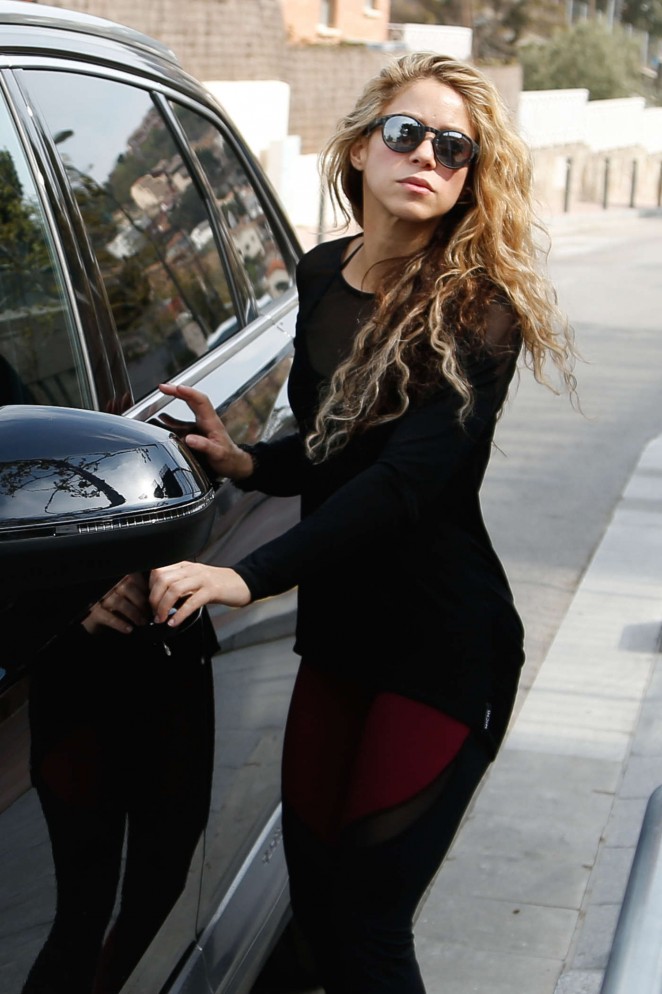 Shakira in Tights out in Barcelona