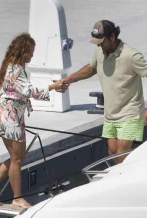 Shakira - Pictured on a yacht during their family vacation in Girona