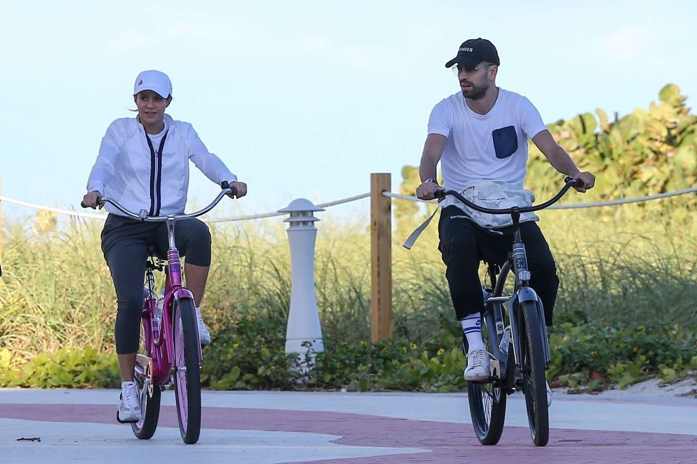 Shakira 2019 : Shakira – Riding a bike at the beach in Miami-08