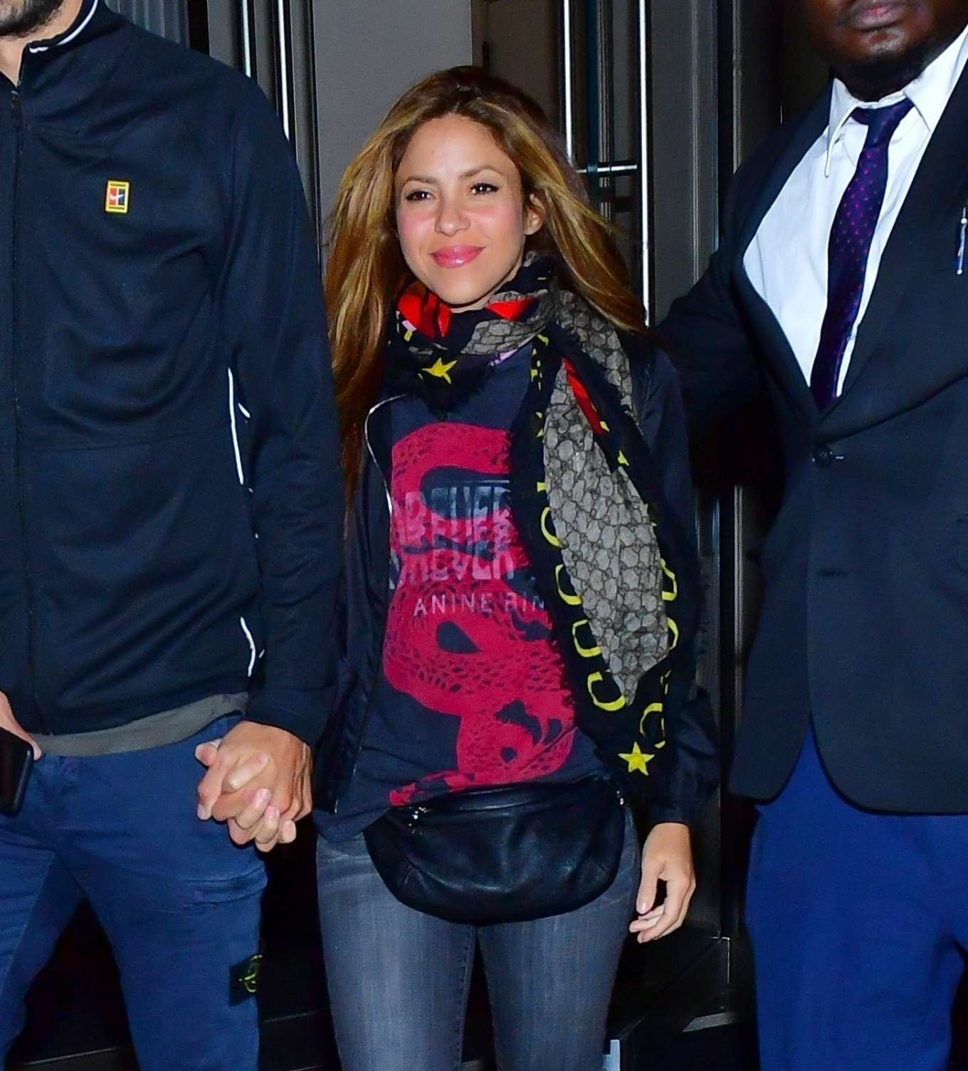 Shakira with her husband for late night dinner in NY