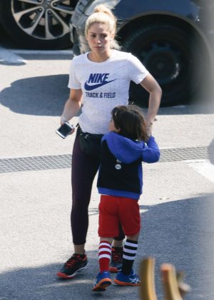 Shakira with her son Milan at Tennis practise in Barcelona