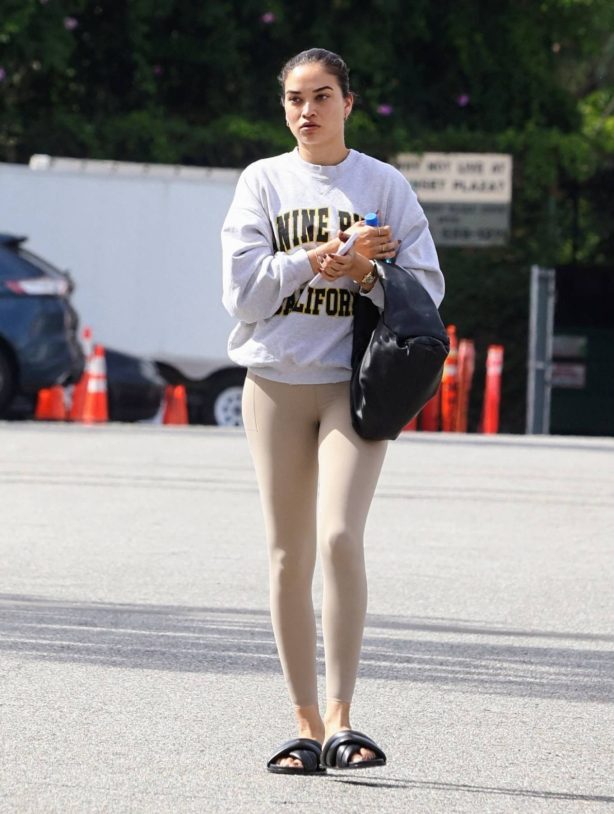 Shanina Shaik - Seen while heading to her workout