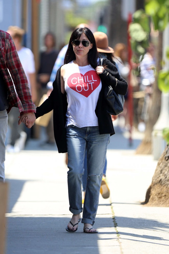 Shannen Doherty in Jeans out in Venice Beach