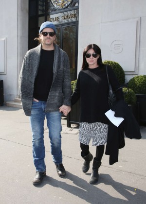 Shannen Doherty with her boyfriend out in Paris