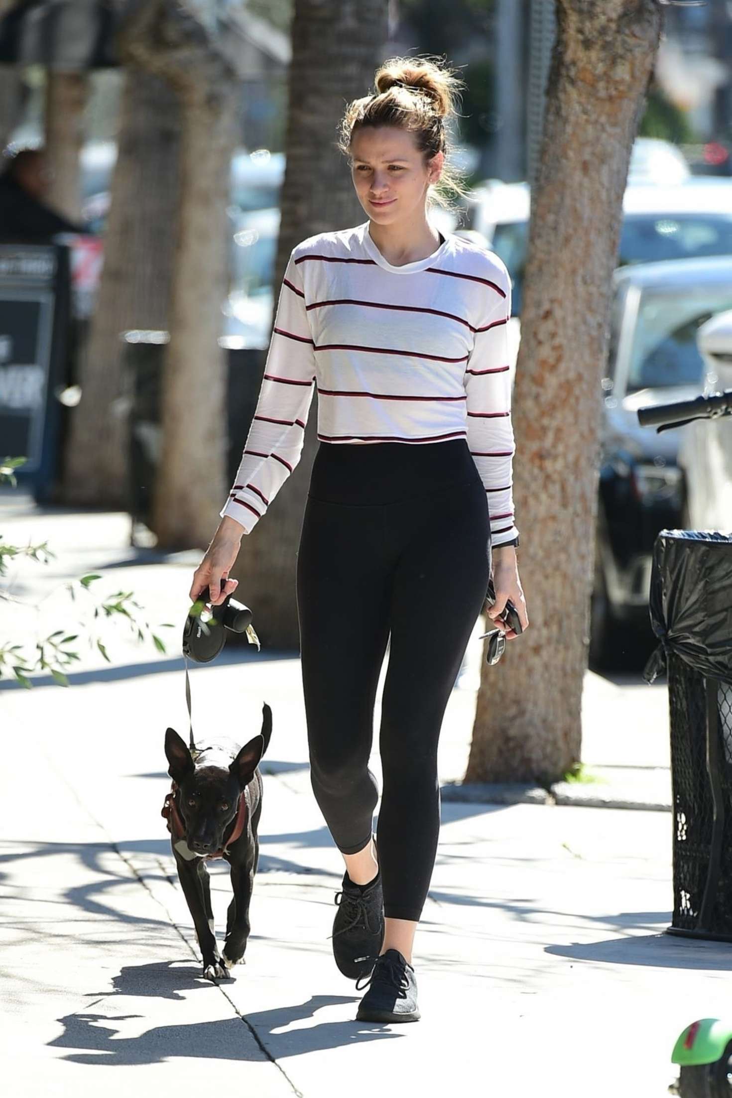 Shantel VanSanten with her dog out in Los Angeles