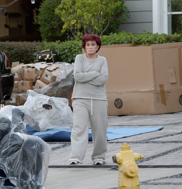 Sharon Osbourne - Seen at son Jack house in Los Angeles