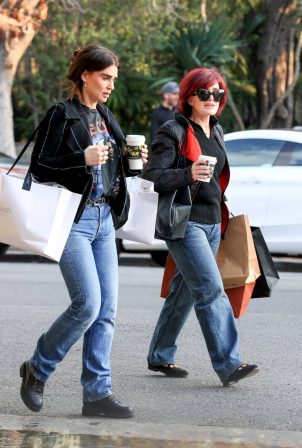 Sharon Osbourne - With Aimee Osbourne shopping on trendy Melrose Pl. in LA