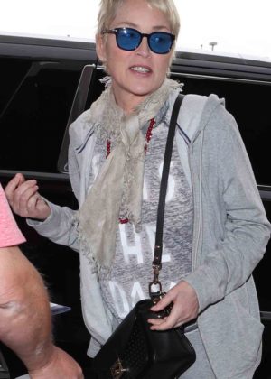 Sharon Stone - Arrives at LAX Airport in Los Angeles