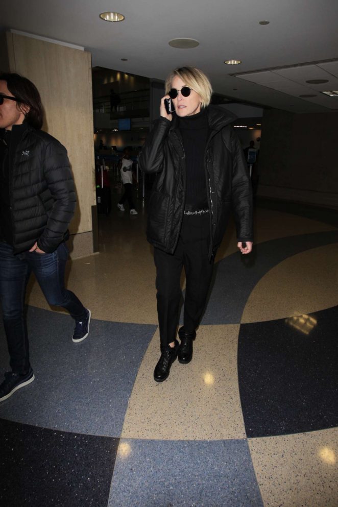 Sharon Stone - Arrives to LAX airport in Los Angeles