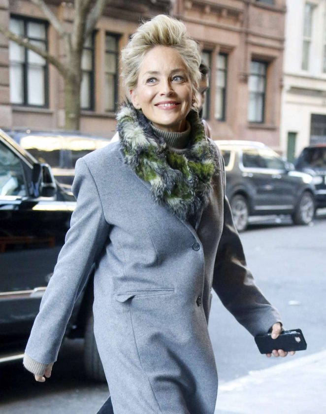 Sharon Stone - Arriving at her hotel in New York City