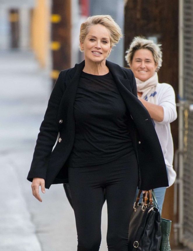 Sharon Stone - Arriving at 'Jimmy Kimmel Live' in Hollywood