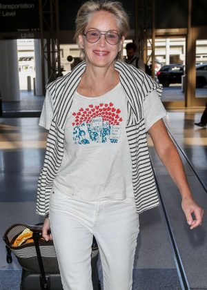 Sharon Stone - Arriving at LAX Airport in Los Angeles