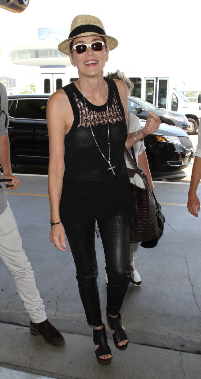 Sharon Stone at LAX Airport in Los Angeles