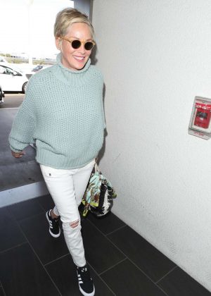 Sharon Stone at LAX Airport in Los Angeles