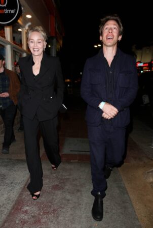 Sharon Stone - Is seen leaving the Licorice Pizza after-party with a mystery in Los Angeles