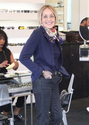 Sharon Stone out shopping for some new glasses in Beverly Hills