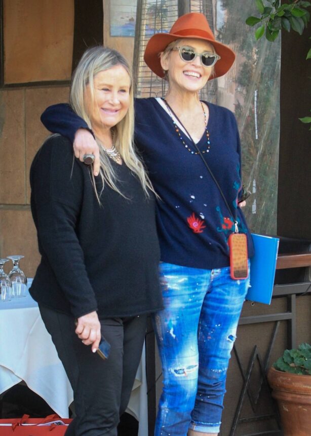Sharon Stone - Seen at a lunch date with a friend at Via Alloro in Beverly Hills
