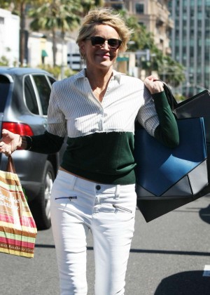 Sharon Stone - Shopping in Beverly Hills