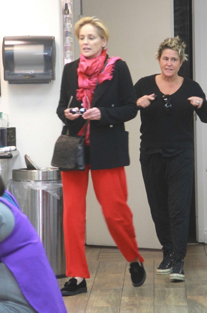 Sharon Stone - Spotted at a nail salon in Beverly Hills