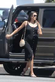 Shay Mitchell - In a black dress steps out for lunch in Los Feliz