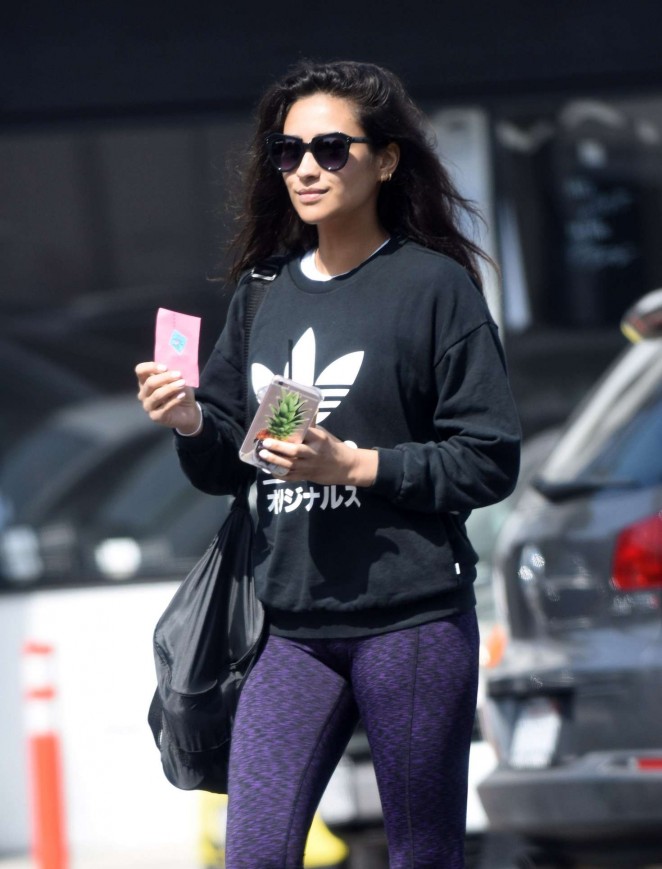 Shay Mitchell in Tights out in Los Angeles