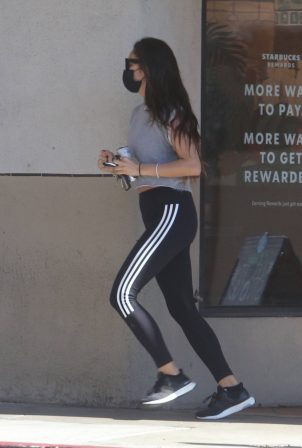 Shay Mitchell - Looks sporty in Adidas while walking with a friend in Hollywood