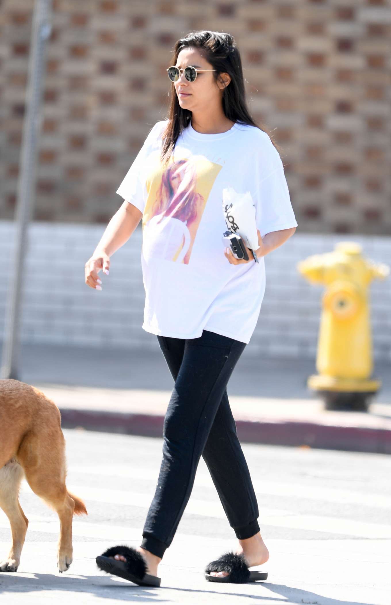 Shay Mitchell â€“ wears a vintage Britney Spears in Los Feliz