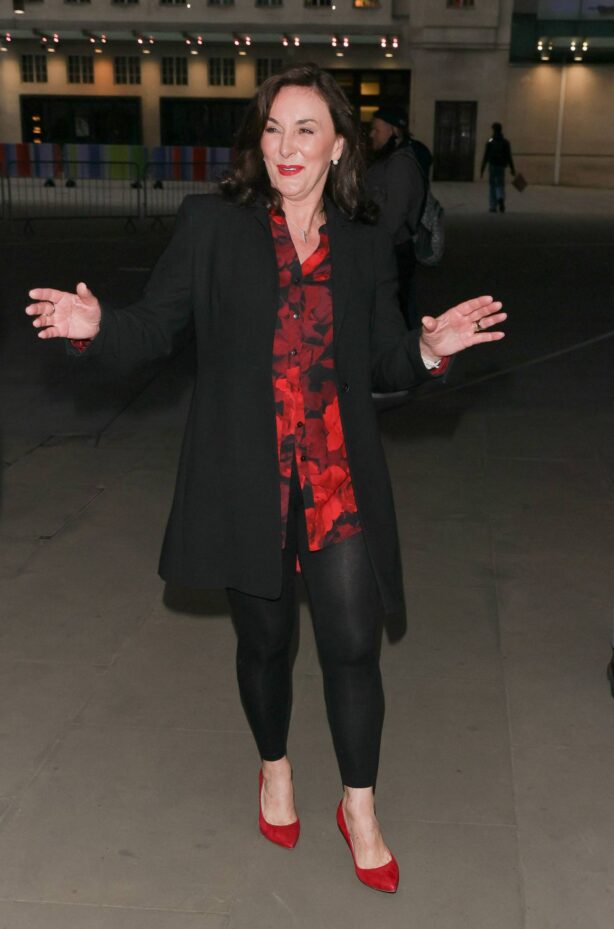 Shirley Ballas - Seen as she exits BBC The One Show in London