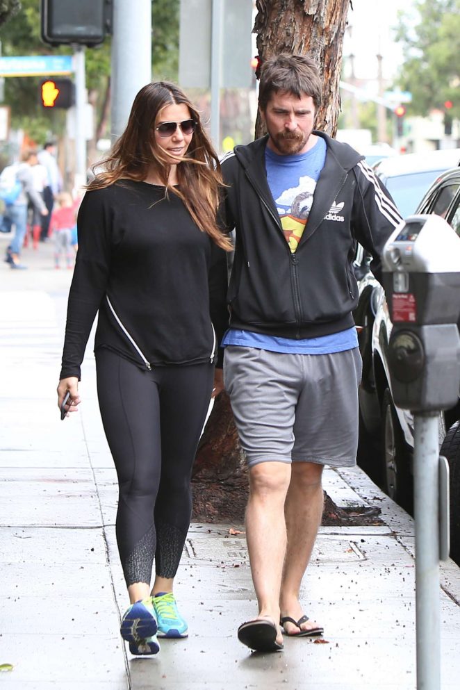 Sibi Blazic and Christian Bale out in Santa Monica