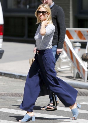 Sienna Miller in Blue Pants out in New York