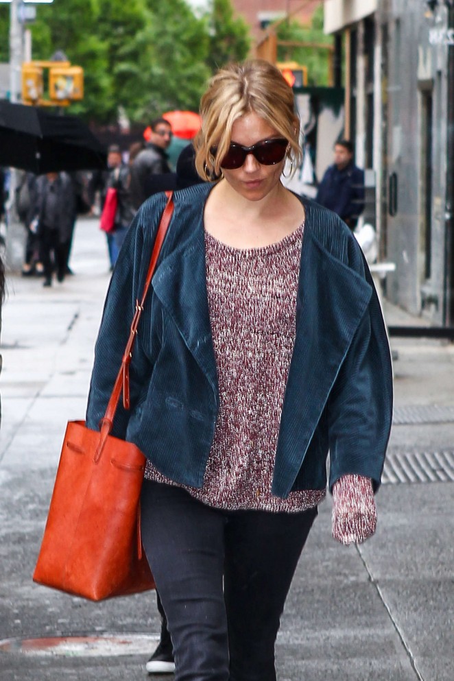 Sienna Miller in Jeans Out in Soho