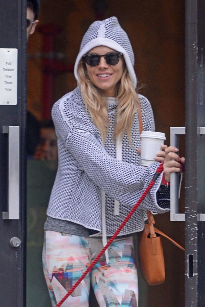 Sienna Miller in Tights Out and about in New York