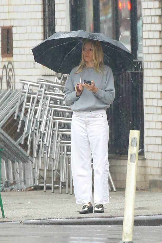 Sienna Miller - Seen on a rainy day in New York