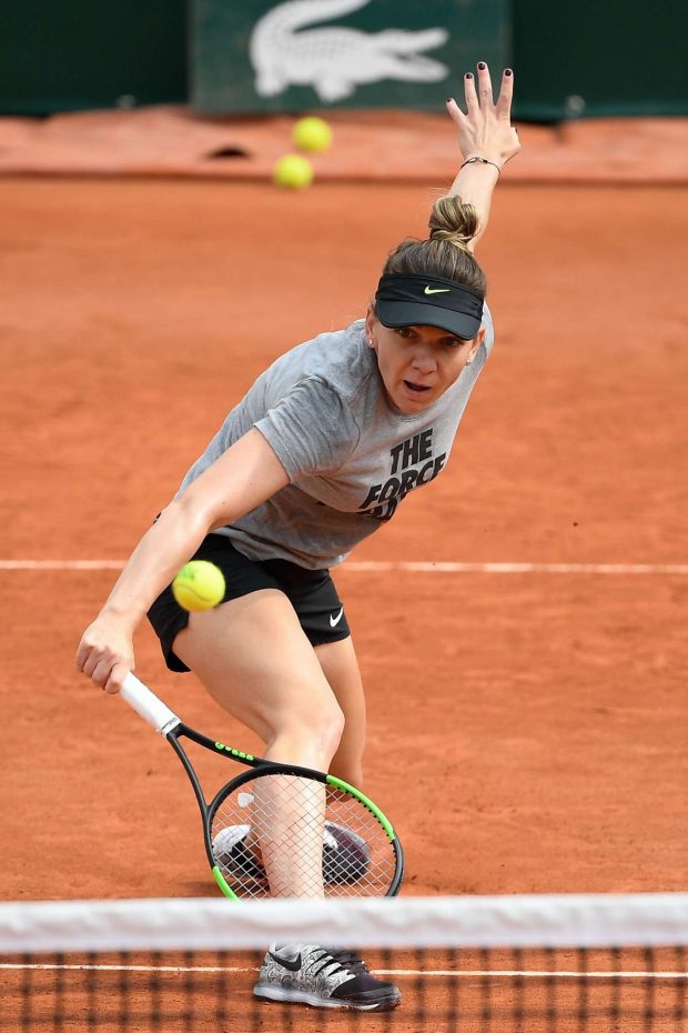 Simona Halep - Practises at 2019 Roland Garros in Paris