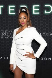 Simone Missick - In stylish white dress at 'Altered Carbon' Season 2 Photocall in NYC