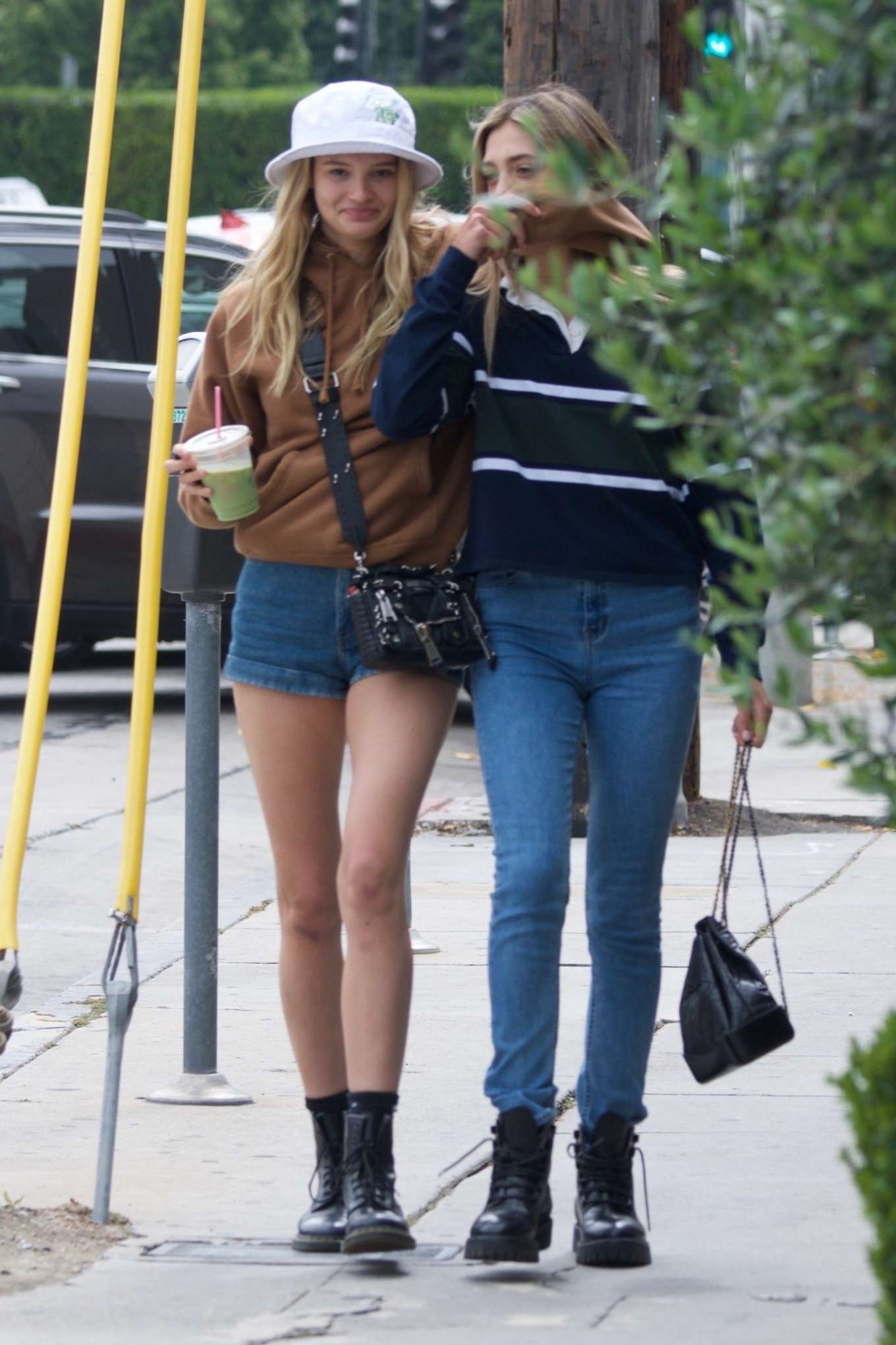Sistine Stallone and Cayley King at Cha Cha Matcha in West Hollywood
