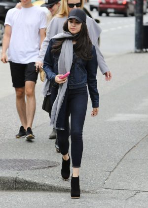 Sofia Carson in Tight Jeans Out in Vancouver