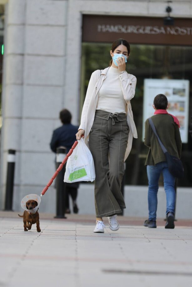Sofia Palazuelo - Walks her dog on the streets of Madrid