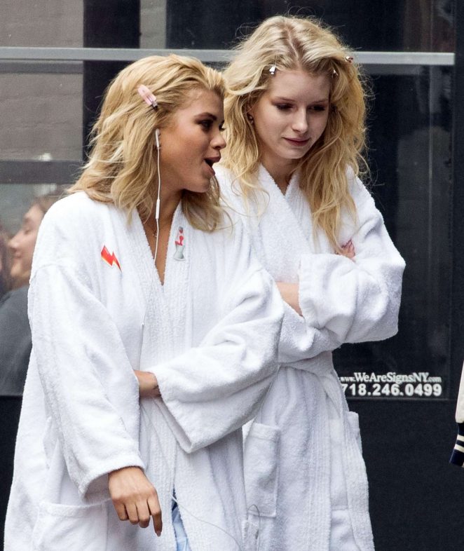 Sofia Richie and Lottie Moss - On set of a photoshoot in NYC